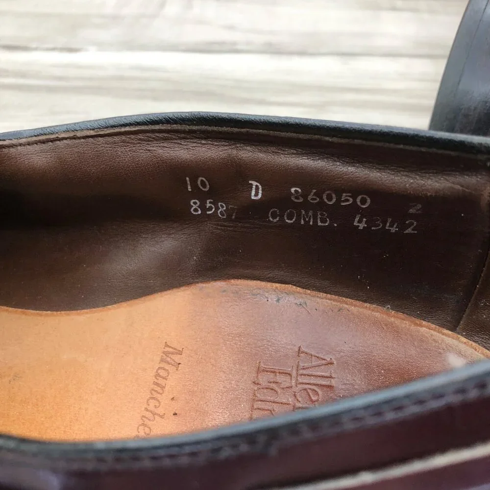 Allen Edmonds Loafers Mens 10D Burgundy Leather Slip On Shoes_11